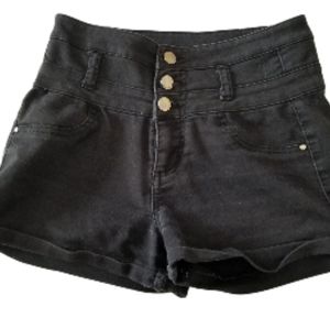 REFUGE BLACK DENIM SHORTS